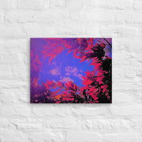 Vivid red leaves circling clouds-Canvas