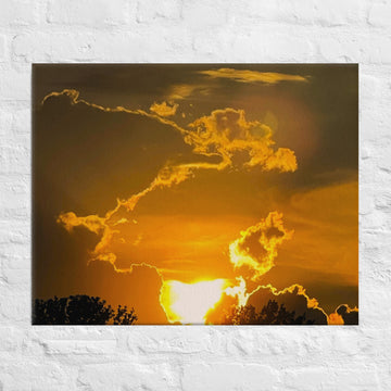 Sunset illuminating clouds and sky - Canvas