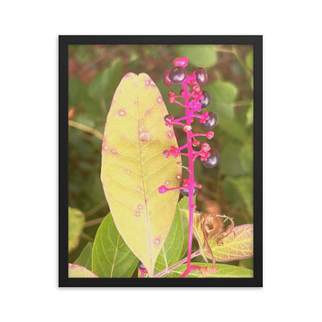 Red buds and spots - Framed
