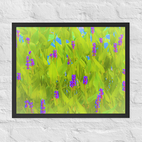 Purple stalks among green - Framed