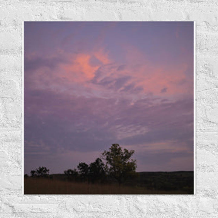 Trees with clouds in Flint Hills of Kansas - Unframed