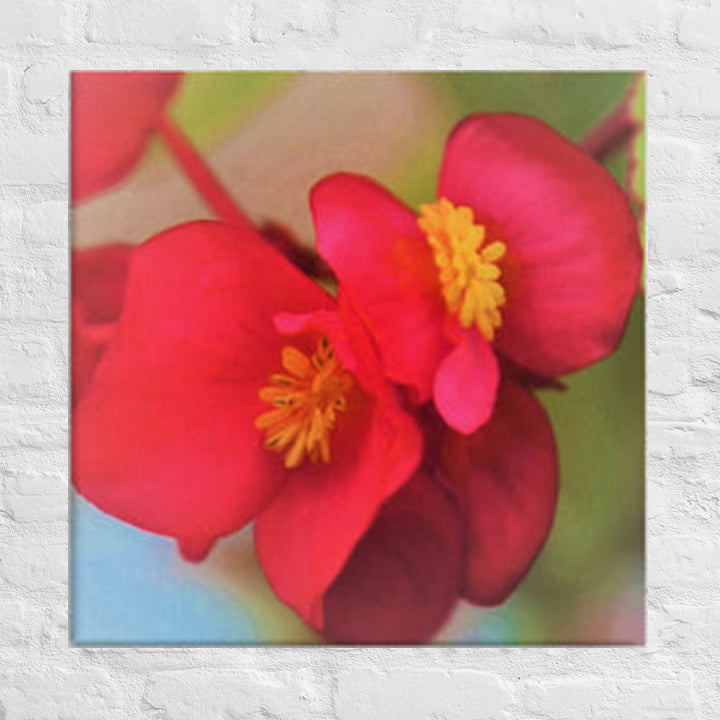 Double red flowers - Canvas