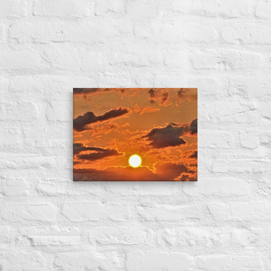 Red sunrise among clouds - Canvas