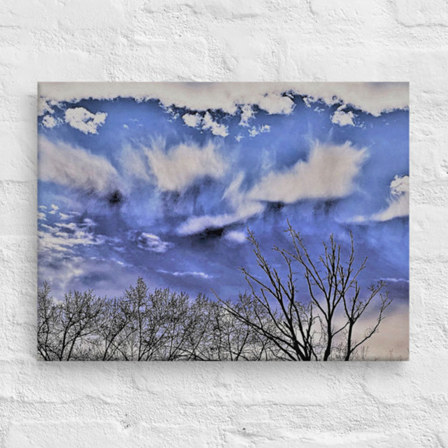 Patches of clouds over trees- Canvas