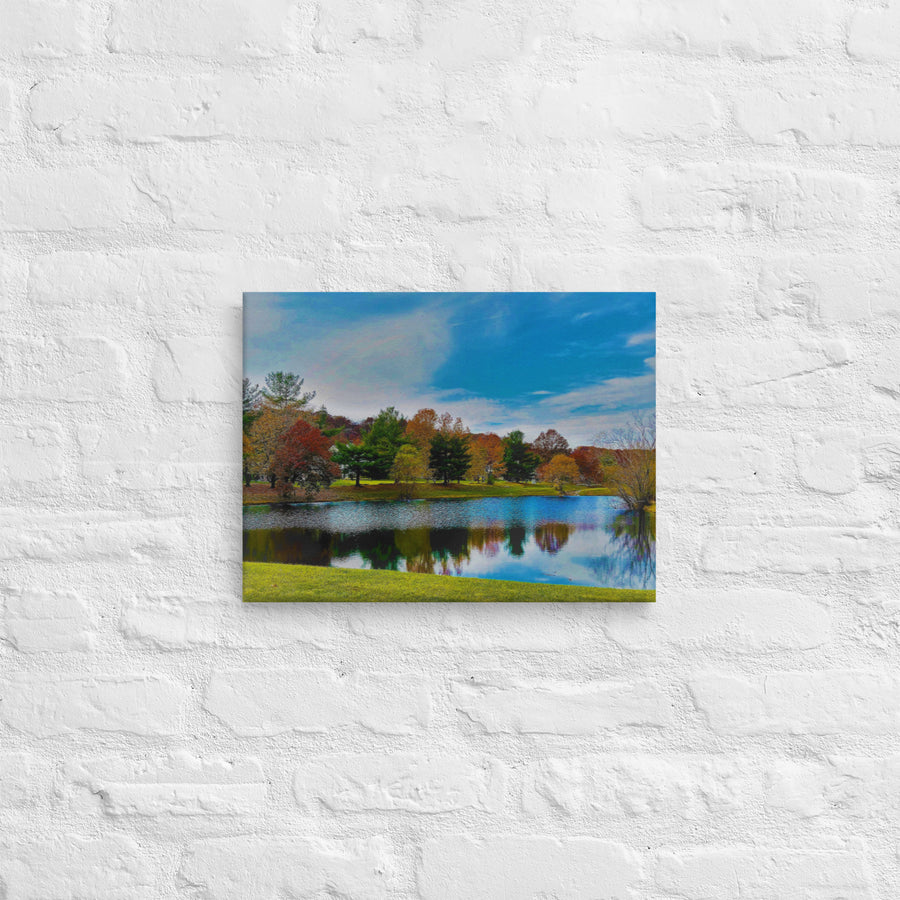 Subdivision lake in Fall - Canvas