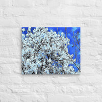 Flowering tree with matching dotted clouds - Canvas