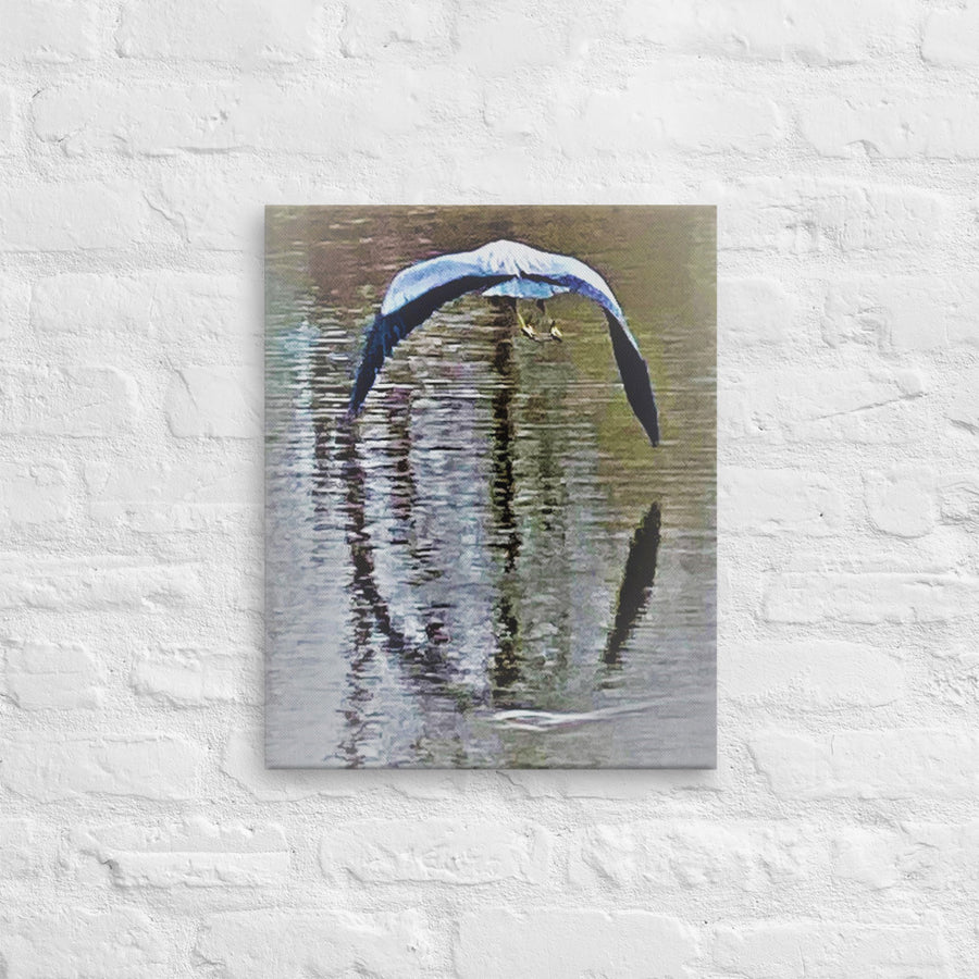 Flying bird with reflection - Canvas