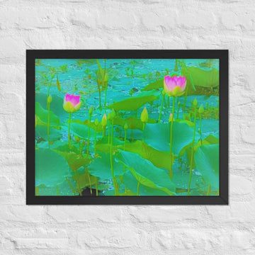 Two flowers with lilies - Framed