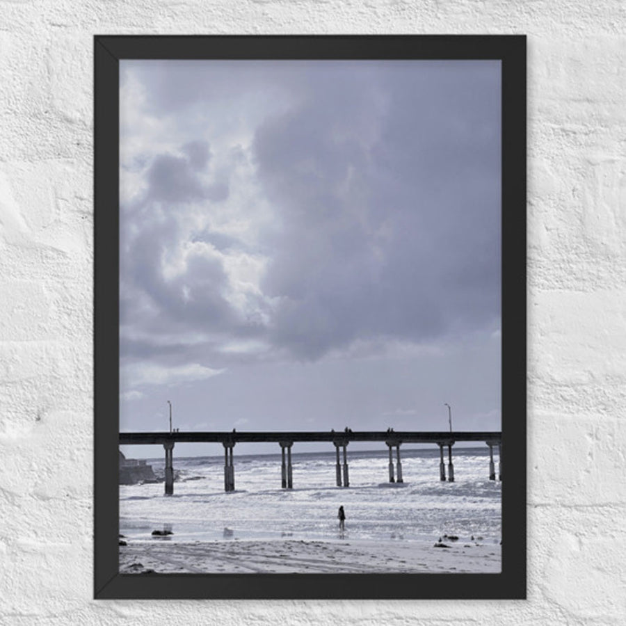 Beach, bridge, and sky - Framed