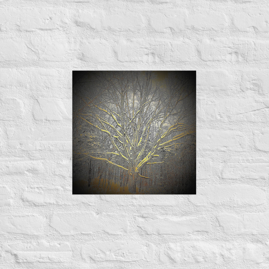 Tree with snow - Unframed